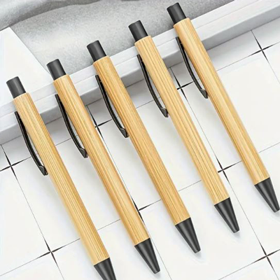PEN-005 Bamboo Pen with Grey Metal