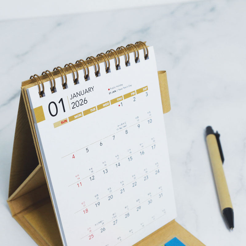ECO-001 TECO Eco Mini Calendar with Sticky Notes Set