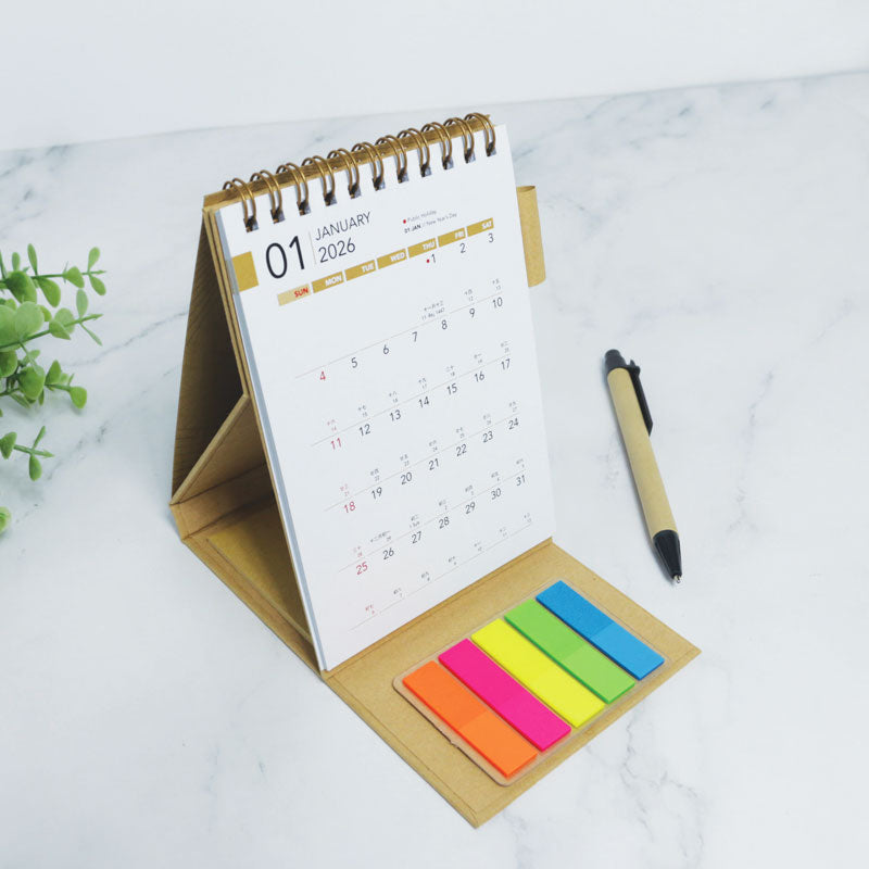 ECO-001 TECO Eco Mini Calendar with Sticky Notes Set