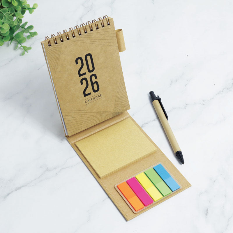 ECO-001 TECO Eco Mini Calendar with Sticky Notes Set