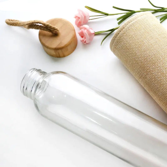 DRW-004 Eco Jute Bamboo Glass Bottle