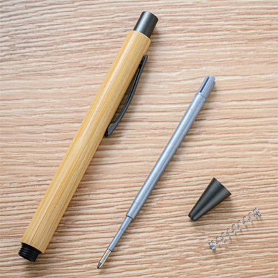 PEN-005 Bamboo Pen with Grey Metal